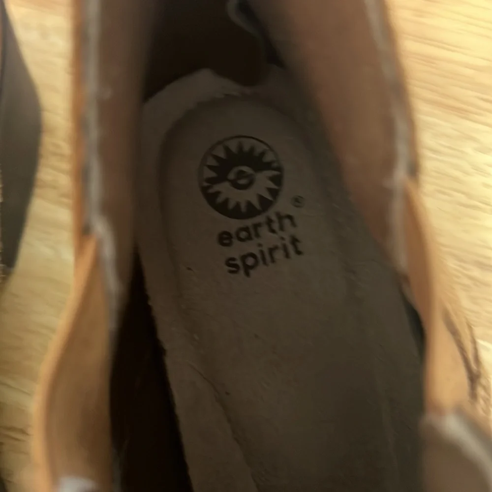 🌞Earth Spirit Raine Cowboy light brown suede leather booties Women size 11